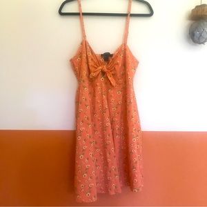 Peachy pink floral peek a boo mini dress